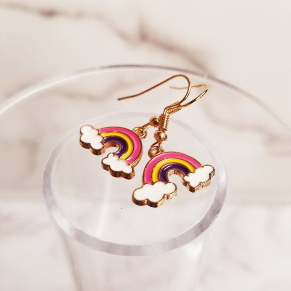 Rainbow W/ Cloud Charm Earrings - Picture 5 of 6